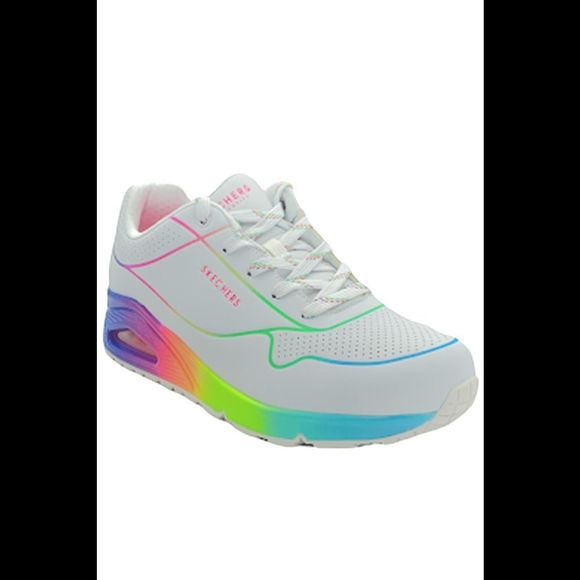 Skechers Uno Ombre Lace-Up Sneakers Pop of Sunshine White Multi - Medium - Picture 2 of 5